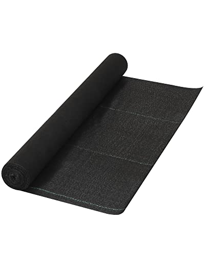 5oz Weed Barrier Landscape Fabric-Durable & Heavy Duty Weed Block Gardening Mat, Eco-Friendly & Convenient Design for Soil Stabilization, Landscaping, Weed Barrier(4ft x 100ft), Black