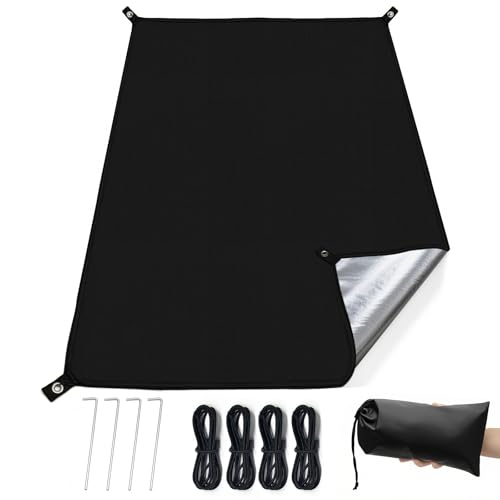 KRUI Tent Footprint, PU 2000 Waterproof Camping Tarp, Durable Tent Floor Saver for Hiking, Backpacking, Hammock, Beach and Picnic - size: 2 Person - 86“ x 59”