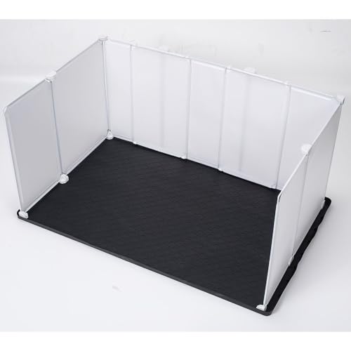 Litter Box Splash Guard, Litter Box Pee Shields for Dogs, Easy to Clean Indoor Dog Fence with Puppy Pee Pad Holder Tray Fits