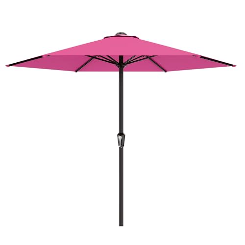 AreShark 11 FT Patio Umbrella for Outdoor, Outdoor Table Umbrella with Push Button Tilt and Crank, Outdoor Patio Umbrellas with 6 Sturdy Ribs, Patio Umbrellas for Market, Garden, Pool (Rose Pink) - color: Rose Pink, size: 11ft