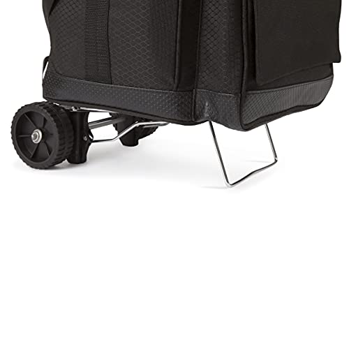 Picnic TIME Cellar 6-Bottle Wine Carrier & Cooler Tote, Insulated Padded Wine Cooler Bag for Travel, Portable Water-Resistant Wine Bag, (Black with Gray Accents) - style: Wine Carrier With Trolley