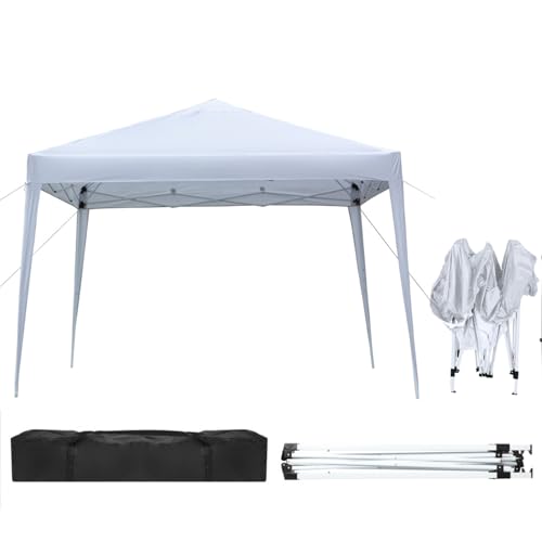 Outvita 10x10ft Ez Pop Up Outdoor Canopy Tent, Portable Commercial Instant Tent with Carry Bag for Party Wedding Birthday BBQ Events - style: 10x10-white