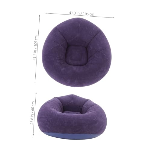 Healifty Folding Inflatable Air Sofa Chair with Soft Flocked Material Portable Single Bean Bag for Camping Travel Includes Air Pump