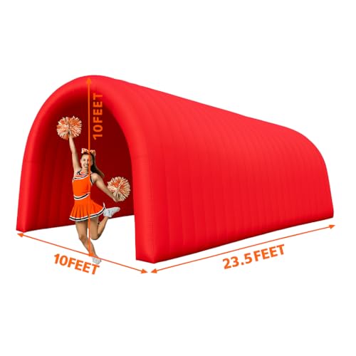 23x10x10FT Quick Setup Inflatable Tunnel Arch - for Sports Games, Trade Shows & Promotions (Blower Included) - color: Red, size: 24FT