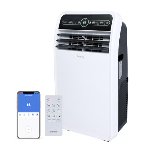 Shinco 10,000 BTU Portable Air Conditioner, Portable AC Unit with Built-in Cool, Dehumidifier & Fan Modes for Room up to 400 sq.ft, RC, Wi-Fi Enabled, 24 Hour Timer, Window Kit - color: SPF1-White-WIFI, size: 10000 BTU