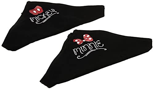 PICNIC TIME Disney Mickey and Minnie Mouse Champion Wicker Picnic Basket for 2 with Deluxe Cutlery Service Kit, Large Suitcase Style Picnic Set with Leatherette Handle (Black with Brown Accents) - color: Disney Mickey Mouse & Minnie Mouse - Black With Bro
