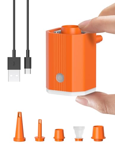 Portable Air Pump, 1600mh Battery Capacity with USB Cable, Rechargeable, for Inflating Pool Floats, Toys, Outdoor Air Beds, Vacuum Storage Bags, and Also Supports Deflation.