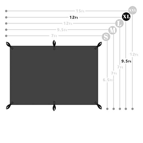20 Mil Black Waterproof Tarp 10×12ft Heavy Duty Canvas Cover for Outdoor All Weather Oxford Tarpaulin for Truk Bed Roof, Boats, Pool, Woodpile, Robust, Rip & Tear Proof - size: 10x12ft