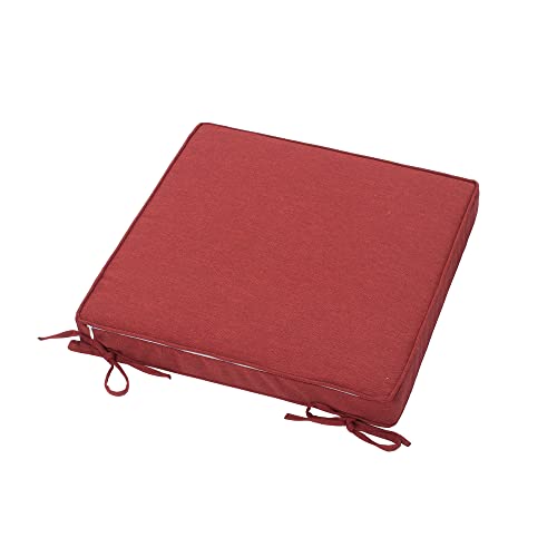 Magpie Fabrics Indoor Outdoor Waterproof Square Chair Cushion, 18" x 18" x 2.5", 2 Pack, Water Resistant Seat Cushions, for Patio Garden Office, Dark Red - color: Dark Red