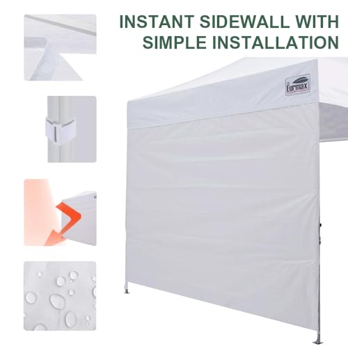 Eurmax USA 10x6.25 Pop Up Canopy SunWall-UV Protection for Tents,Blocks Sunlight&Wind,Water Resistant Side Wall Only,Easy Hook & Loop Installation,Fit for 10FT Straight Leg Shelters&Gazebo,White - color: White, size: 10x6.25