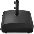 Best Choice Products 123lb Capacity Fillable Mobile Umbrella Base Heavy Duty Market Stand for Patio, Deck, Poolside w/ 4 Wheels, 2 Locks, 2 Knobs, Wind-Resistant Design - Black - color: Black