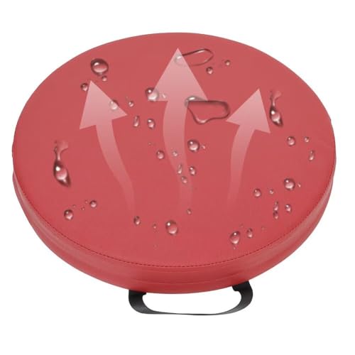 Round Floor Cushions, 2 inchs Thick Round Floor Pillow with Handle, Outdoor Waterproof Leather Seat Cushion, Flexible Seating for Classroom Elementary, Daycare, Preschool, Playroom, 35CM, Dark Red - color: Dark Red, size: 13.78inchs