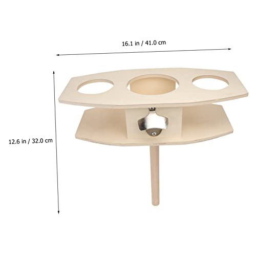 MAGICLULU Wooden Beer Rack Insert Ground Wine Stake Outdoor Drink Holder Detachable Design Suitable for Garden and Camping