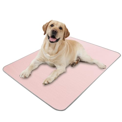 Summer Dog Cooling Mat Washable Ice Silk Self Cool Pad for Small Medium Large Dogs and Cats, Pet Sleeping Pad for Crate, Bed, Indoor & Outdoor Floor, Car Seats - color: Pink, size: 40x28in
