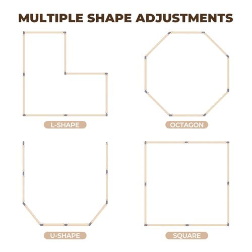 Dripex Small Foldable Baby Playpen, 49"x47" Small Space Play Yard for Travel - Portable Collapsible Play Pen for Babies, Indoor Outdoor Baby Fence, Beige - color: Beige, size: 49"×47" Foldable
