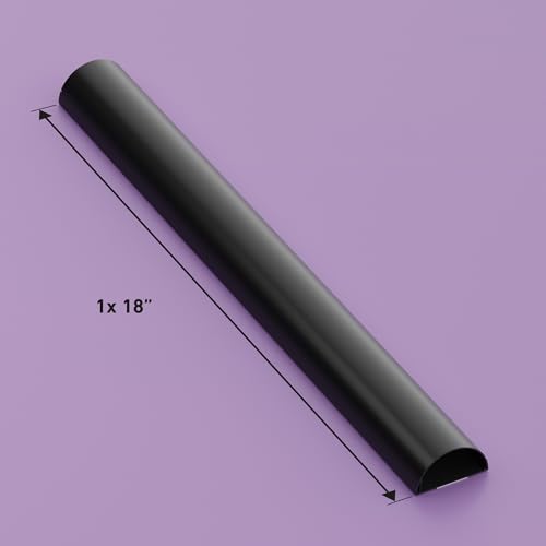 D-Line TV Wire Hider, Half Round Cord Cover for Wall Mount TV, Hinged One-Piece Raceway, Paintable, Self-Adhesive Cable Management - 2" (W) x 1" (H) x 18" Length - Black - color: Black