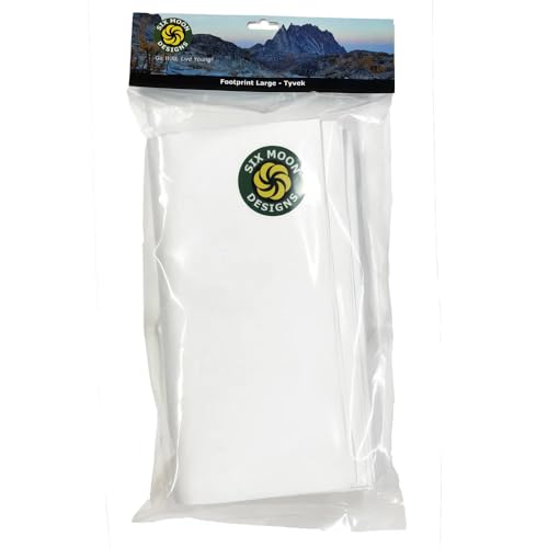 Six Moon Designs Tyvek Footprint - Large Ultralight Tent Ground Sheet for 2 Person Tents - Heavy Duty Camping Accessories for Haven, Lunar Duo, Deschutes - Durable Puncture Resistant Barrier
