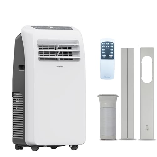 Shinco 10,000 BTU Portable Air Conditioner - 3-in-1 Cool/Dehumidifier/Fan for Rooms Up to 400 sq.ft, Remote Control & 24H Timer, Compact AC Unit for Bedroom/Office - color: SPF2-White-Standard, size: 10000 BTU