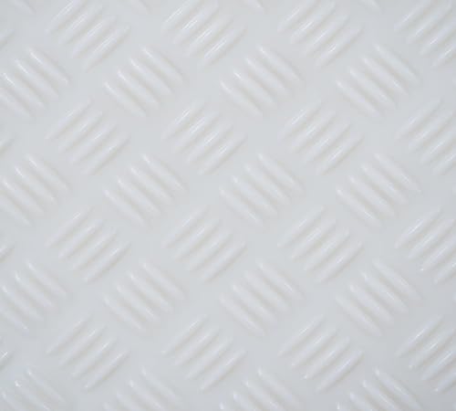 Mytee Products 4' x 8' White Ground Protection Mats with Diamond Plated Tread Design - High Density Polyethylene Mat, Easily Supports 90 Ton Loads on Lawns, Dirt, and Any Other Areas - color: White, size: 1 - Pack