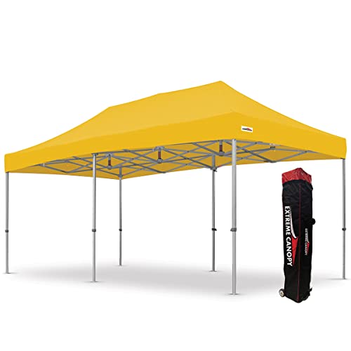 Extreme Canopy Commercial Heavy Duty Aluminum Instant Popup Canopy Tent (Yellow, 10ft x 20ft) - color: Yellow, size: 10ft x 20ft