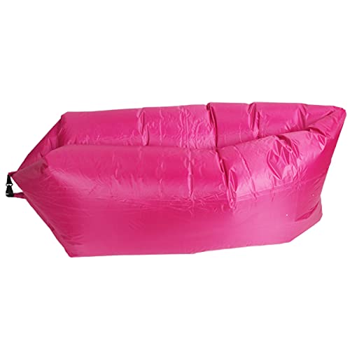Inflatable Loungers Portable Foldable Air Sofa, Comfort, No Pump Required, Easy to Move, Pool Parties, Ideal for Outdoor Supplies, Rose Red, 240x70cm, 438g