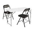Elevon Folding Table Set with 2 Black Folding Chairs,4 Feet Heavy Duty Fold-in-Half Utility Table Sets for Picnic, Event, Training, Outdoor Activities, at Home and Commercial Use - size: 4 feet, style: With 2 Black Chair