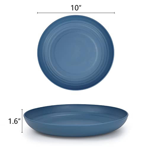 Homienly 10 inch Wheat Straw Dinner Plates Set of 8 - Alternative to Plastic, Microwave & Dishwasher Safe, Unbreakable Kids Plates with 4 Colors (Classic Bright) - color: Classic Bright, size: 10 Inch