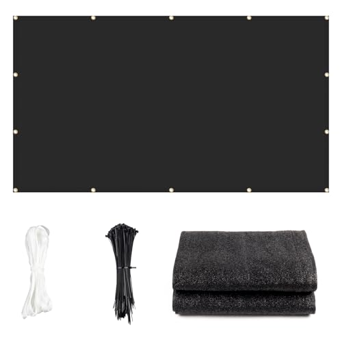 Cool Area Sun Shade Cloth with Grommets 3/4/6/8/10/12/16/20 FT Shade Panel Shade Tarp Screen Fabic for Outdoor Patio Pergola Cover Deck Garden, 8x12 FT, Black - color: Black, size: 0 8'X1 2'