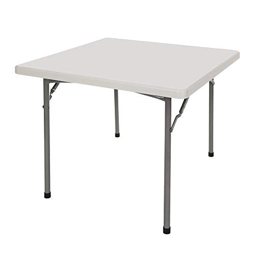 OEF Furnishings OEFBT3636 Utility Series Heavy-Duty Premium Commercial-Grade Indoor/Outdoor Folding Table (36 x 36 in, Square, Speckled Gray Top / Gray Frame) - size: 36" x 36"