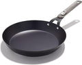 OXO Outdoor Pre-Seasoned Carbon Steel 10" Frying Pan Skillet, Detachable Handle for Easy Storage, Indoor Use, Nonstick with Use, Induction Suitable,Oven & Broiler Safe,Browning, Grill,Sear,Saute,Black - size: 10" Frying Pan Skillet Set