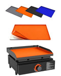 KITCHEN PERFECTION 17" Premium Silicone Griddle Cover Mat for Blackstone Griddle 17 Inch - Hermetic Protection from Rust & Debris All Year, Fits All Blackstone 17 Inch Models - Food Grade Silicone - color: Orange 17 inch