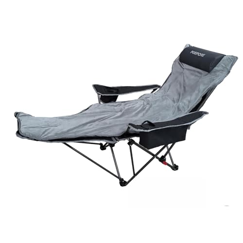 Reclining Camping Chair 4 Position with Foot Rest Comfortable for Adults 265Ibs Folding Lounger Mesh Beach Chair with Cooler Bag,Cotton Cushion and Cup Holder for Outdoor Patio - color: Black, style: Single with Cotton Pad