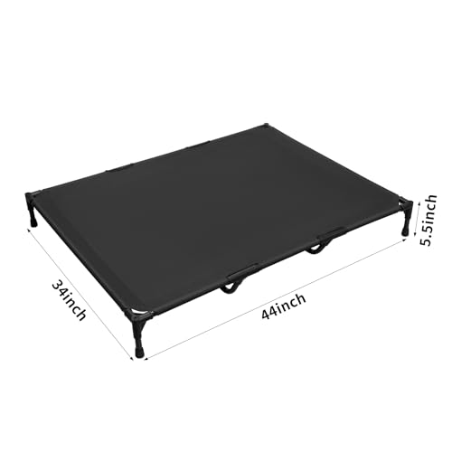 Love&go Elevated Dog Bed with Metal Frame, Cooling Raised Pet Cot for Dog and Cat (XL - Black, XLarge- 44x34x5.5 inch) - color: XL - Black, size: XLarge- 44x34x5.5 inch