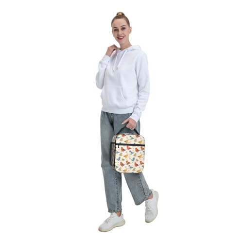 Bird Lunch Box Insulated Lunch Bag for kids Girls Boys Women,Reusable Lunch Box Containers for Women Men,Durable Cooler Tote Bag Lunchbox for Office/School/Picnic - color: Bird02