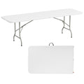 Elevon 8 Feet Heavy Duty Folding Table with Adjustable Height, Fold-in-Half Portable Table for Indoor Outdoor Use - Camping, Picnic, Party, Wedding, Dining, Utility Table - size: 8 feet, style: Without Chair