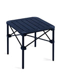 iClimb Lightweight Stable Alu. Folding Square Table Roll Up Top with Carry Bag for Camping Picnic Backyards BBQ Camp Kitchen (Black, S) - color: Dark Black, size: Small