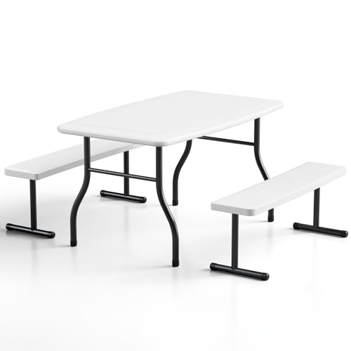 Kids Picnic Table with Benches, 38" Outdoor Toddler Table Set for 4 Children, Heavy Duty HDPE Play Table, 300LBS Capacity, Kids patio table and Chairs for Backyard, Park, Garden, Crafting and Indoor