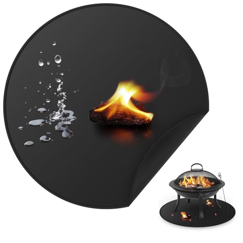24inch Fire Pit Mat, Round Under Grill Blanket for Outdoor Grill, Fireproof Mat, Oil Proof Waterproof Under Floor BBQ Accessories Protector for Solo Stove Accessories - size: 24inch