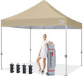 MASTERCANOPY Pop Up Canopy Tent Commercial Grade 10x10 Instant Shelter (Beige) - color: Beige, size: 10x10