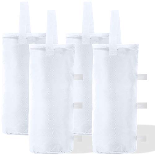 ABCCANOPY Canopy Weights Set of 4-120LBS Sand Bags for Pop up Tent, Weight Bags for Outdoor Gazebo, Trampoline, Pergola, White (Without Sand) - color: White, size: 120lbs
