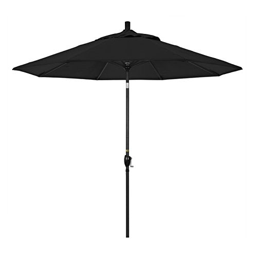 California Umbrella GSPT908302-5408 9' Round Aluminum Market, Crank Lift, Push Button Tilt, Black Pole, Sunbrella Patio Umbrella, 9-Feet - color: Black