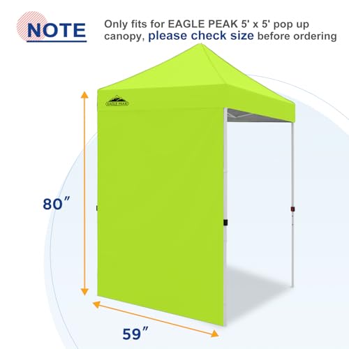 EAGLE PEAK Canopy Sidewall for 5x5 Pop Up Canopy Frame, Single Side Wall Panel Only (Fits 5x5 Straight Leg Frame, Canopy Top or Frame NOT Included), Neon Green - color: Neon Green