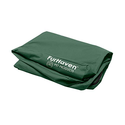 Furhaven Replacement Dog Bed Cover Water-Resistant Indoor/Outdoor Logo Print Oxford Polycanvas Mattress, Washable - Forest, Jumbo Plus (XX-Large) - color: Forest, size: Jumbo Plus (Xx-large) (Pack of 1)