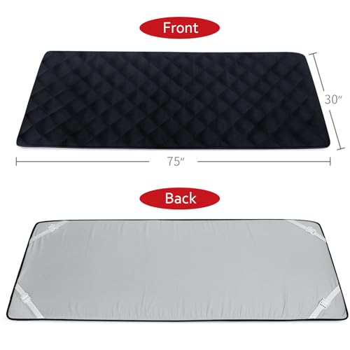 Quilted Foam Mattress Topper Pad, Non-Slip Super Soft Comfortable 75"x30", Cool Sleeping Pad for Camp Cot/RV Bunk/Narrow Twin Beds - color: Black