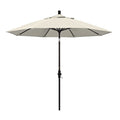 California Umbrella 9' Round Aluminum Market Umbrella, Crank Lift, Collar Tilt, Bronze Pole, Antique Beige Olefin - color: Antique Beige