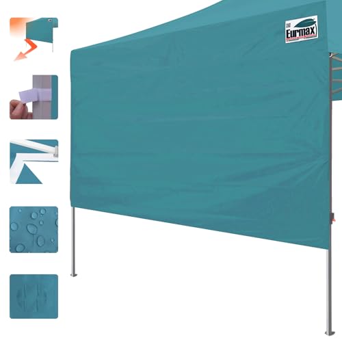 Eurmax USA 10x4.8 Pop Up Canopy SunWall-UV Protection for Tents,Blocks Sunlight&Wind,Water Resistant Side Wall Only,Easy Hook & Loop Installation,Fit for 10FT Straight Leg Shelters&Gazebo,Turquoise - color: turquoise, size: 10x4.8