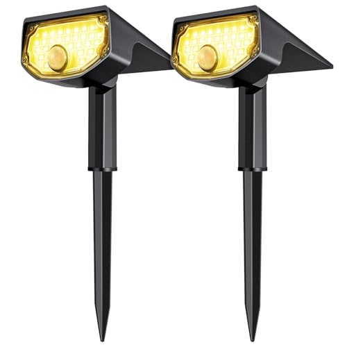 AloftSun Solar Motion Sensor Outdoor Lights,Waterproof Motion Sensor Spot Lights- 30 LED/3 Modes Solar Powered Spotlights,Landscape Lighting for Yard and Garden,Warm White,2 Pack - color: Warm White, size: 2 Pack