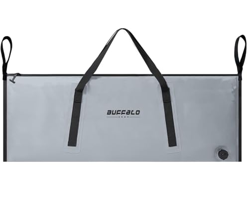 Buffalo Gear Insulated Fish Cooler Bag Portable Fish Kill Bag Keep Ice-cold More Than 48 Hours - color: Grey, size: 48x18in