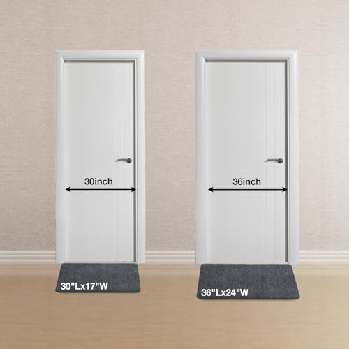 Doormats, Thin Indoor Door Mat 36''x 24'', Low Profile Non Slip Outdoor Doormats, Dirt Trapper and Absorbent, Welcome Matts for Muddy Wet Shoes and Paws - color: Grey, size: 2' x 3' (Rectangular)