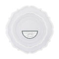 PLASTICPRO 32 Pack Elegant Disposable Plastic Plates Combo Set Includes 16 Dinner Plates and 16 Salad Plates Heavy Duty Fancy Party Plates Clear & White Contemporary Design - color: Clear & White Contemporary